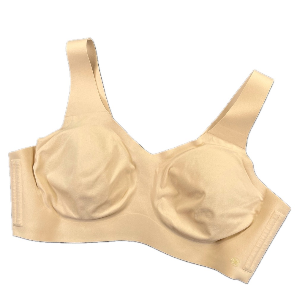 Honeylove Crossover Bra 1X Sand Nylon Spandex Wireless Comfort Everyday Support